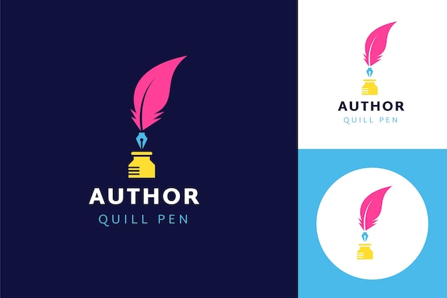 Free Vector quill pen logo design template