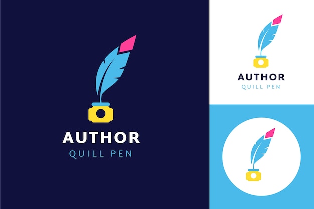 Free Vector quill pen logo design template