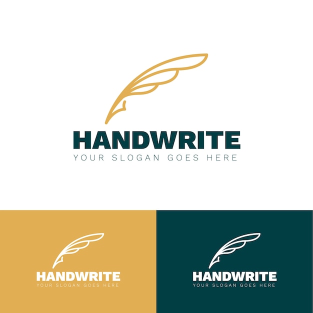 Quill pen logo design template