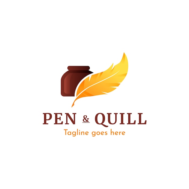 Free Vector quill pen logo design