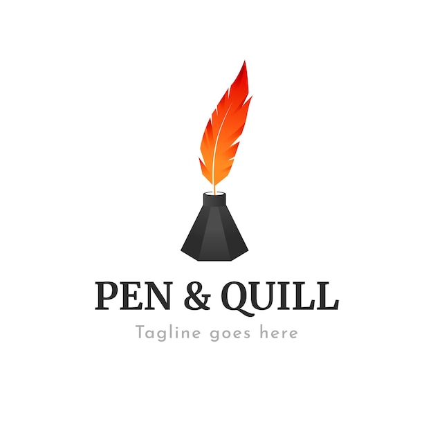 Free Vector quill pen logo design