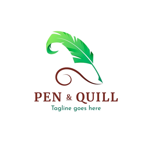 Free Vector quill pen logo design