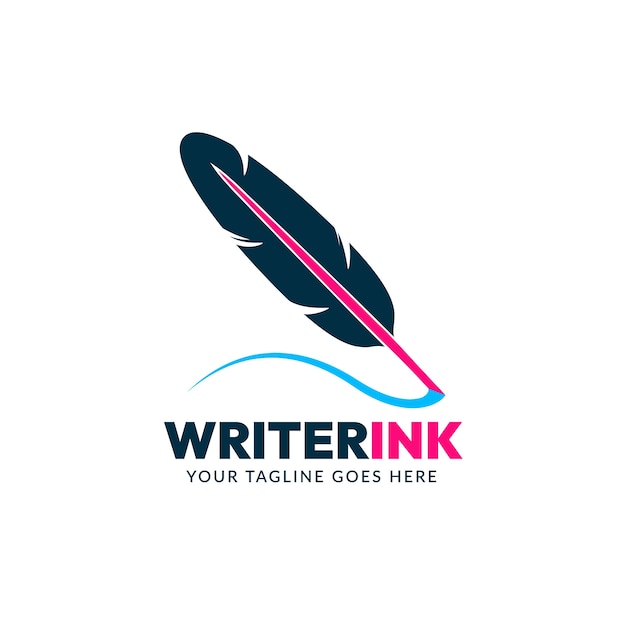 Free Vector quill pen logo design