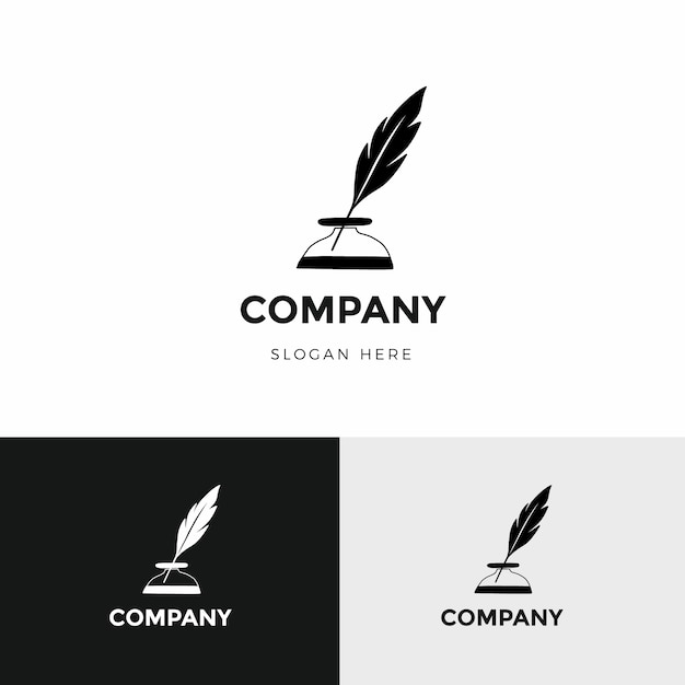 Free Vector quill pen logo template