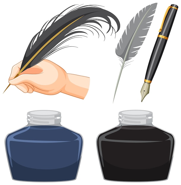 Free vector quill pens and inks collection