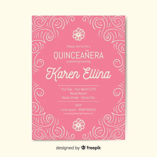 Quinceañera  party invitation 