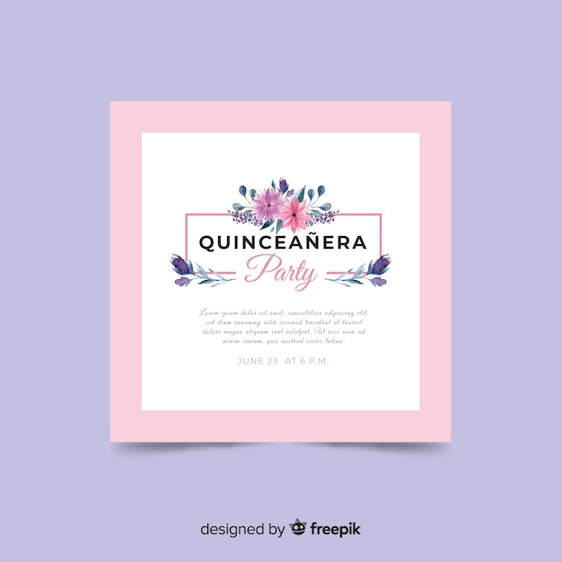 Quinceañera  party invitation 