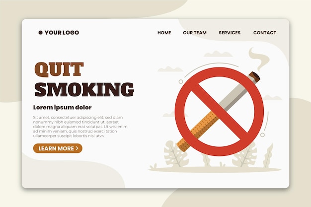 Quit smoking landing page