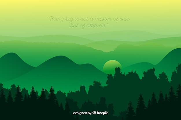 Free Vector quote and mountains in a green shade