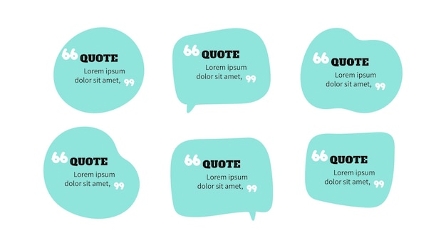 Quote speech bubble frame quotation message collection vector art illustration