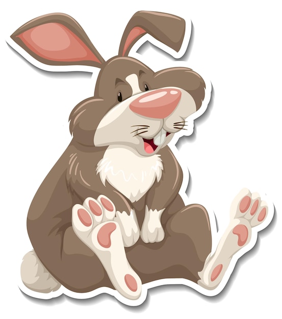 Free Vector rabbit cartoon character on white background