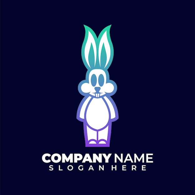 Free Vector rabbit lineart or outline coloring vector logo design