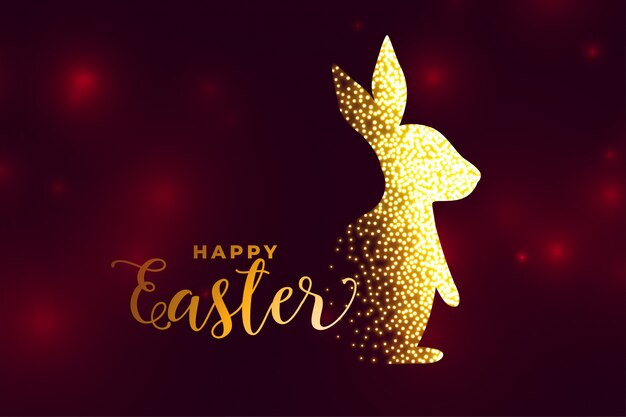 Rabbit made with sparkles happy easter background