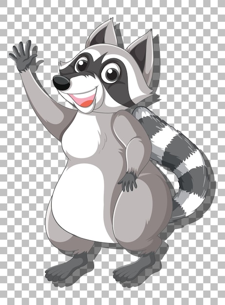 Free Vector raccoon raising hand cartoon character