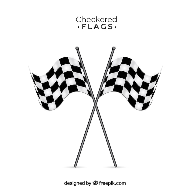 Free vector race checkered flags with flat design