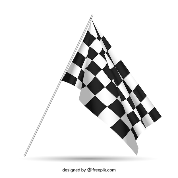 Free vector race checkered flags with realistic design