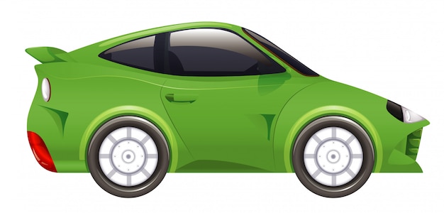 Free Vector racing car in green color on isolated