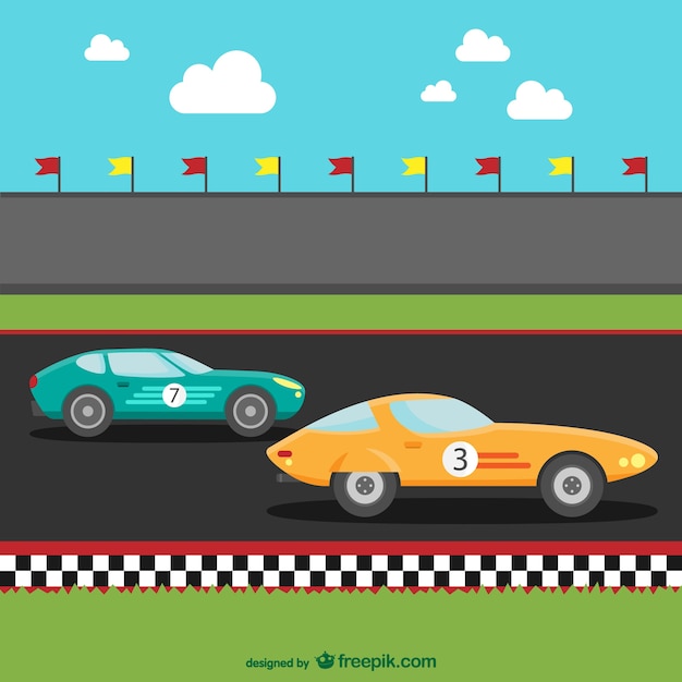 Free Vector racing cars cartoon