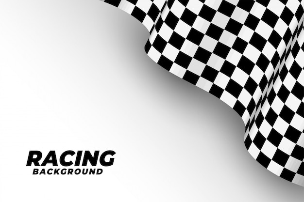 Free vector racing flag background in 3d style