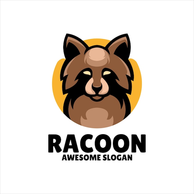 Free Vector racoon head mascot illustration logo design