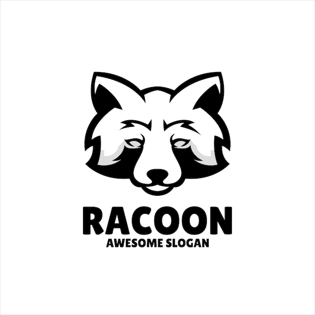 Free vector racoon simple mascot logo design illustration