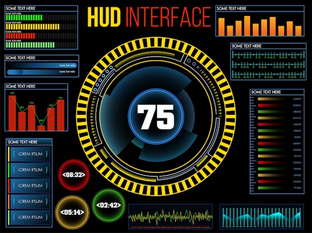 Free Vector radar measurement digital speed infographics