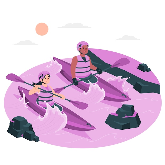 Free Vector rafting  concept illustration