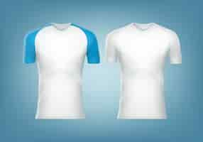 Free vector raglan t-shirt with blue short sleeve and white t-shirt