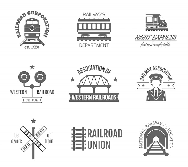 Free Vector railway label set