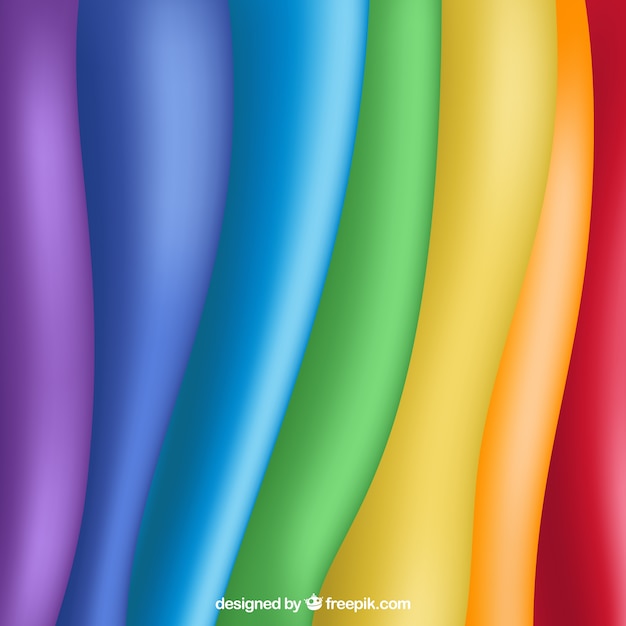 Rainbow background in realistic style