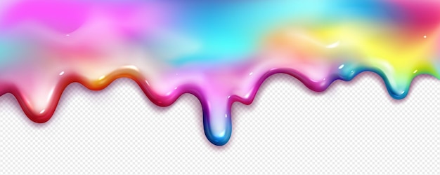 Rainbow color drip 3d nail paint splash vector