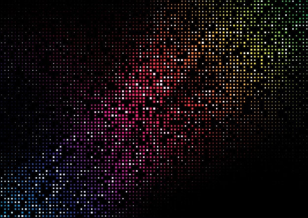 Rainbow coloured halftone squares 