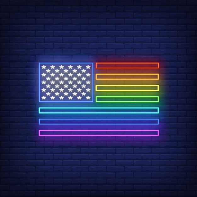 Rainbow flag neon sign