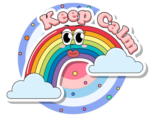 Free Vector rainbow logo with the word keep calm text icon