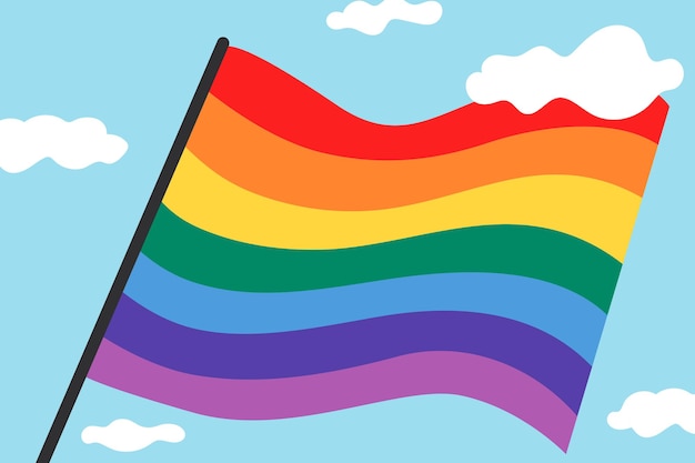 Rainbow pride flag vector background