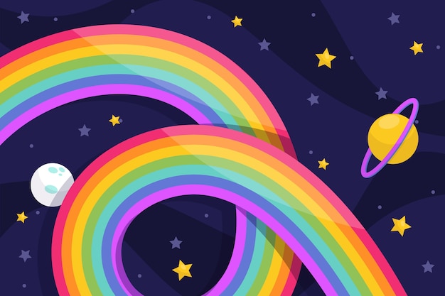 Rainbow with stars