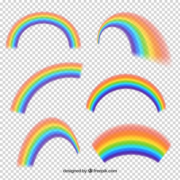 Rainbows collection in different shapes