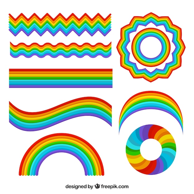 Rainbows collection with different shapes