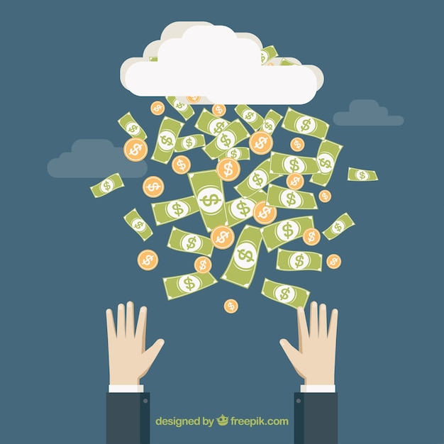 Free vector raining money background