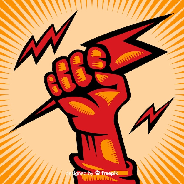 Free Vector raised fist for revolution