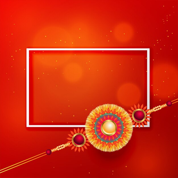 Rakhi design background with frame and copyspace