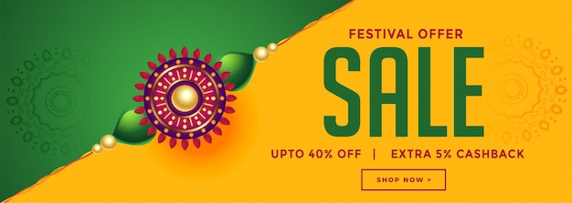 Rakhsha bandhan festival sale with decorative rakhi banner