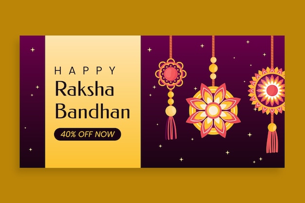 Free vector raksha bandhan banner design template