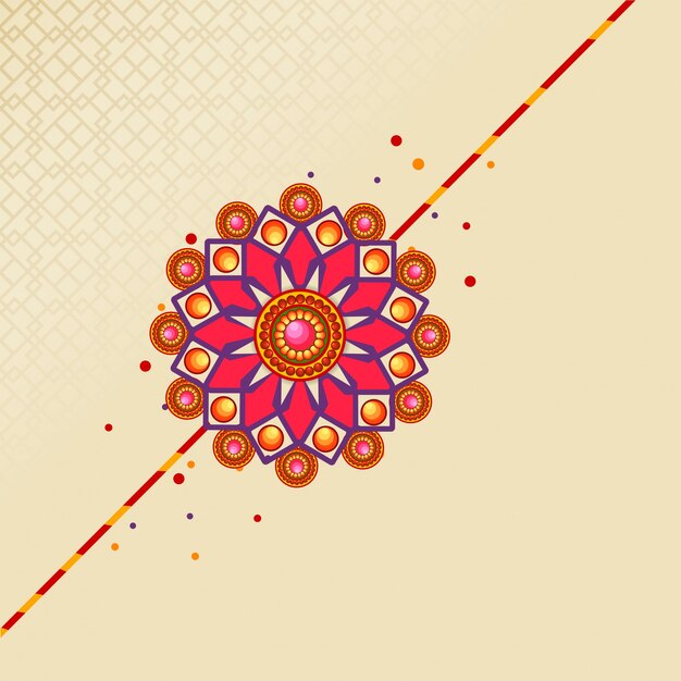  Raksha Bandhan Festival background decorated with beautiful Rakhi. 