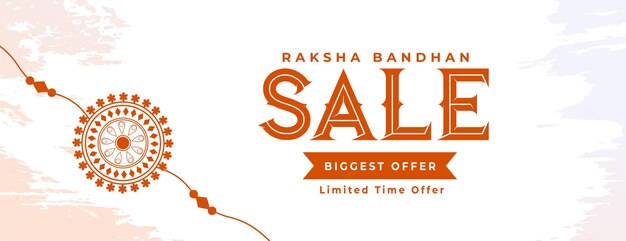 Raksha bandhan sale banner with hand drawn rakhi