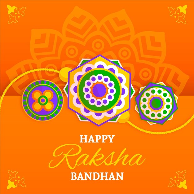 Raksha bandhan with greeting and decoration