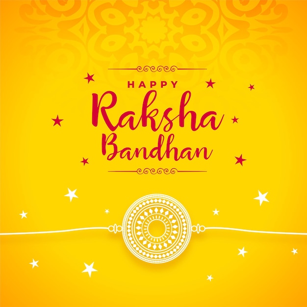 Raksha bandhan yellow decorative card design