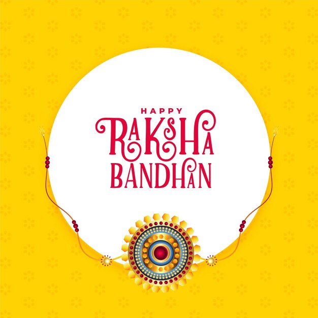 Raksha bandhan yellow greeting card design