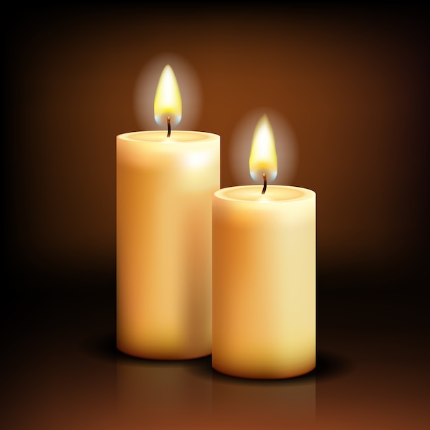 Ralistic candles at dark