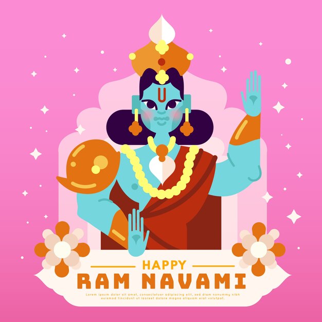 Ram navami in flat design